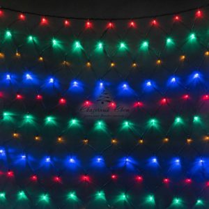 Светодиодная Сеть 2 x 2 м Разноцветная 24В, 256 LED, Провод Черный ПВХ, IP54