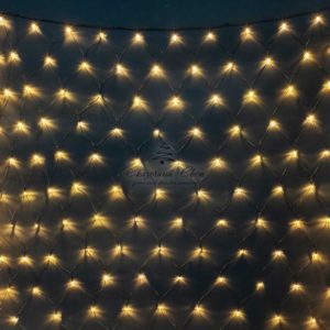 Светодиодная Сеть 2 x 2 м Тепло-Белая 24В, 256 LED, Провод Черный ПВХ, IP54