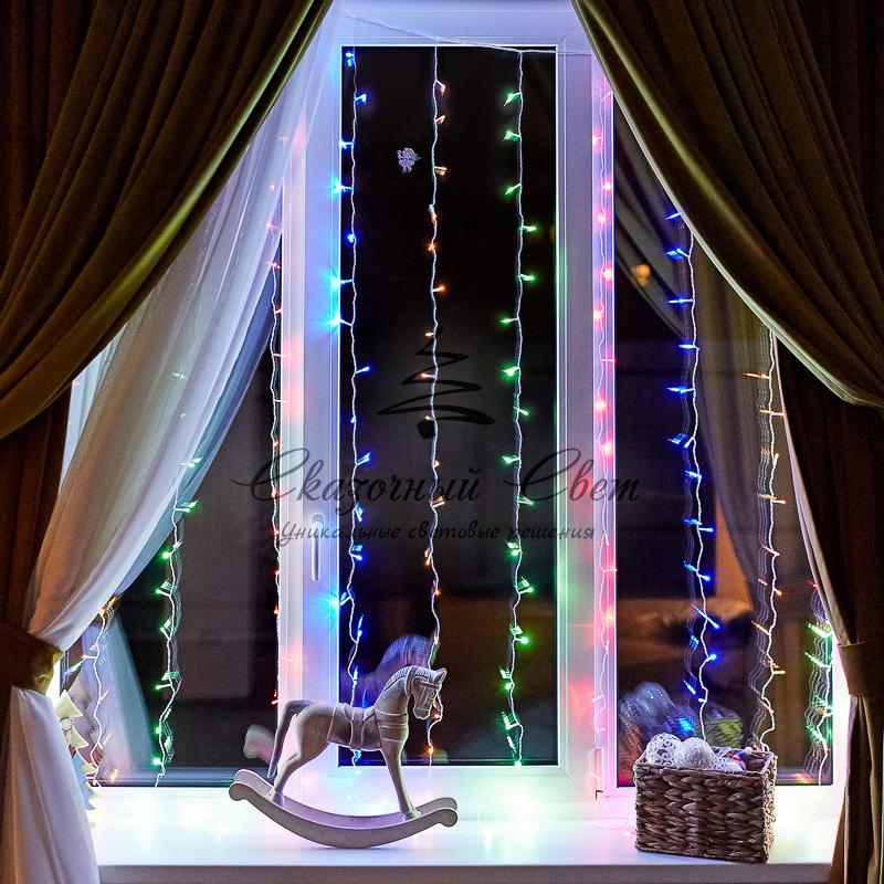 Гирлянда "Светодиодный Дождь" 2,5x2 м, свечение с динамикой, прозрачный провод, 230 В, диоды МУЛЬТИКОЛОР - Image 14