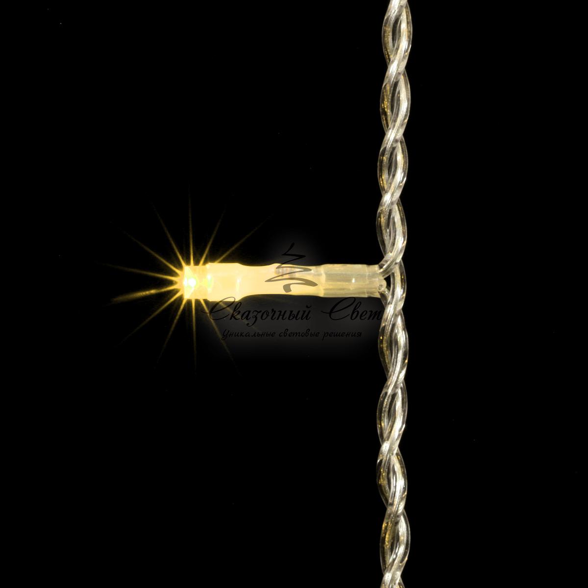 Гирлянда Занавес 2 x 1 м Тепло-Белый, 200 LED, Провод Прозрачный ПВХ, IP54 - Image 2