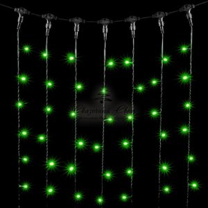 Гирлянда Занавес 2 x 1 м Зеленый, 200 LED, Провод Черный ПВХ, IP54