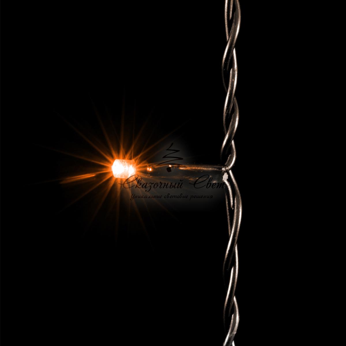 Гирлянда Занавес 2 x 1 м Желтый, 200 LED, Провод Черный ПВХ, IP54 - Image 2