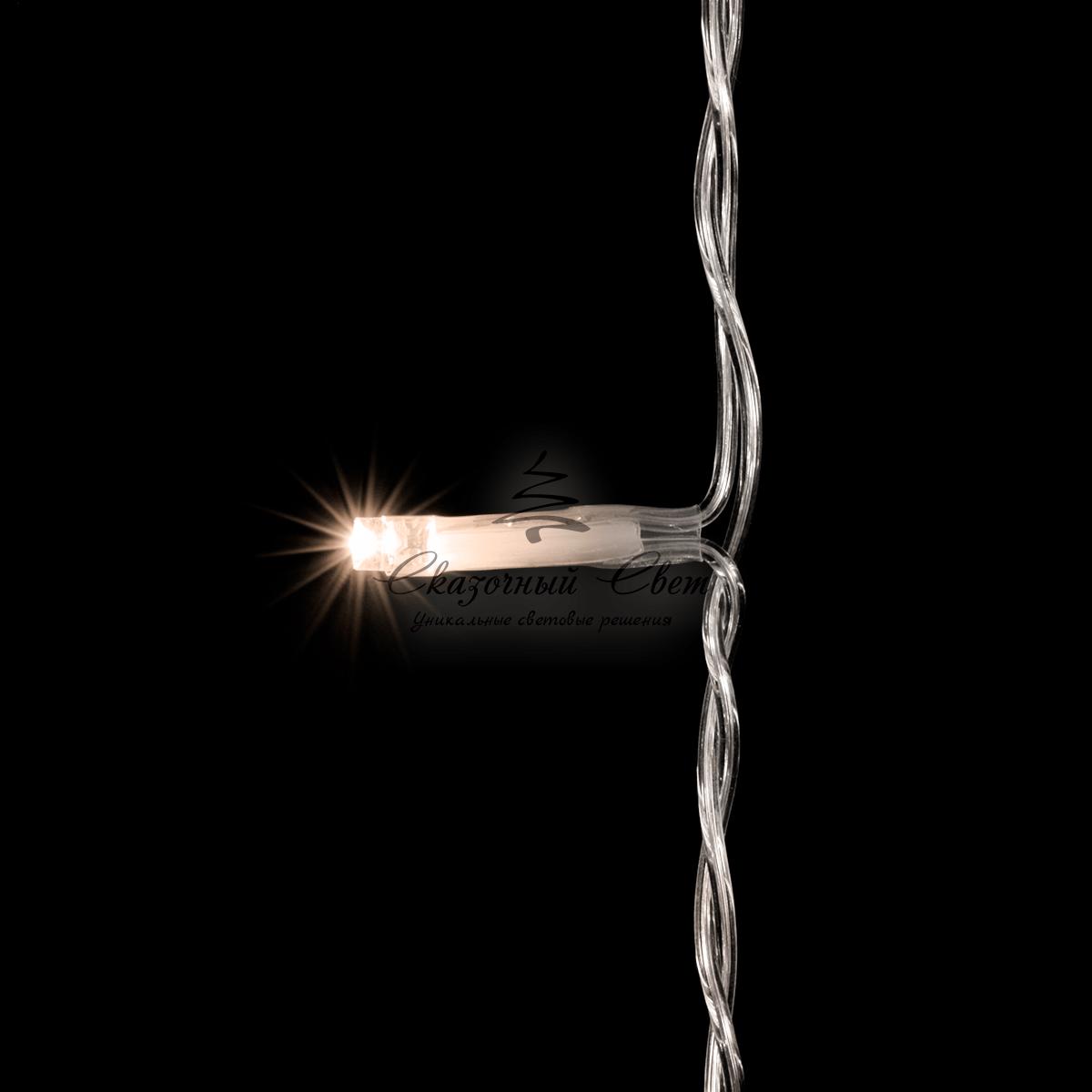 Гирлянда Занавес 2 x 2 м Тепло-Белый, 400 LED, Провод Прозрачный ПВХ, IP20 - Image 2