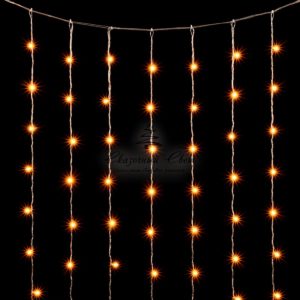 Гирлянда Занавес 2 x 2 м Желтый, 400 LED, Провод Прозрачный ПВХ, IP20