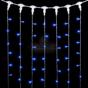 Гирлянда Занавес 2 x 2 м Синий, 400 LED, Провод Прозрачный ПВХ, IP54