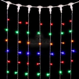 Гирлянда Занавес 2 x 2 м Разноцветный, 400 LED, Провод Прозрачный ПВХ, IP54