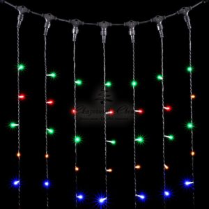 Гирлянда Занавес 2 x 2 м Разноцветный, 400 LED, Провод Черный ПВХ, IP54