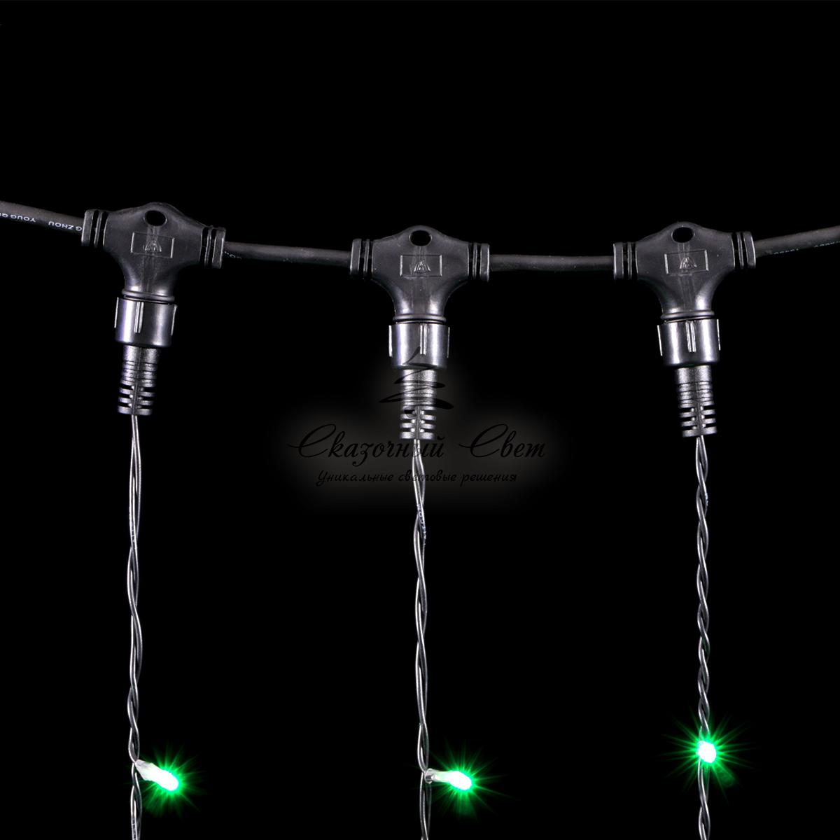 Гирлянда Занавес 2 x 2 м Разноцветный, 400 LED, Провод Черный ПВХ, IP54 - Image 4