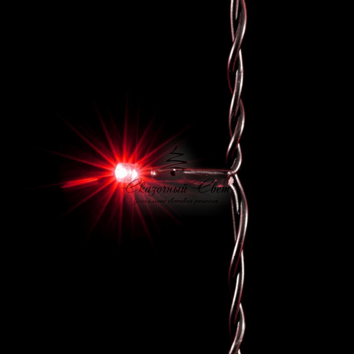 Гирлянда Занавес 2 x 2 м Красный, 400 LED, Провод Черный ПВХ, IP54 - Image 2