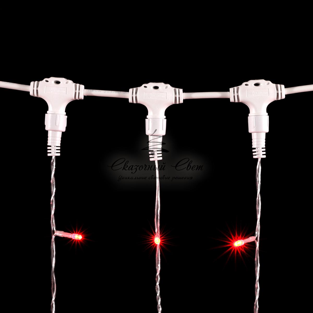 Гирлянда Занавес 2 x 2 м Разноцветный с Мерцанием Белого Диода, 400 LED, Провод Прозрачный ПВХ, IP54 - Image 4