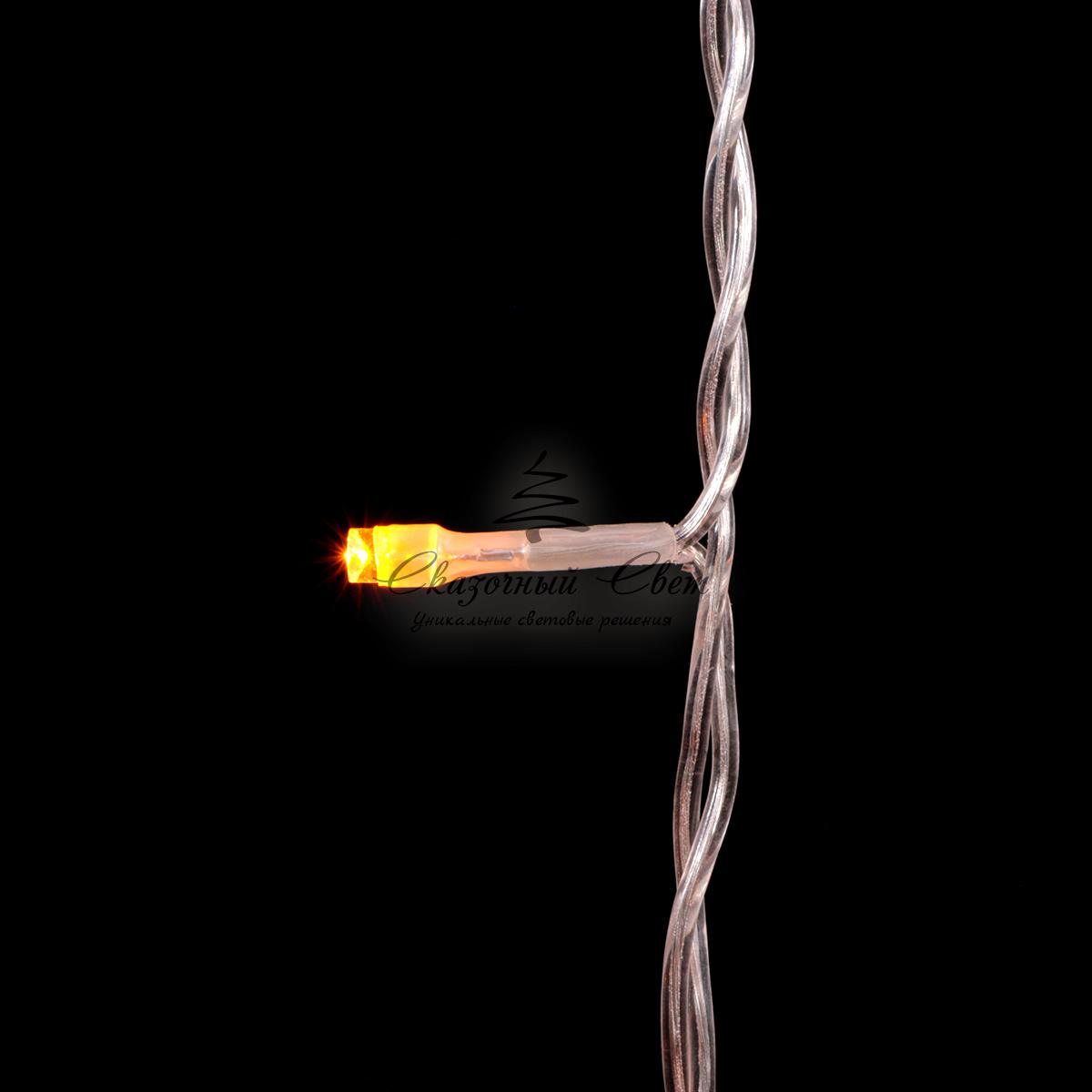 Гирлянда Занавес 2 x 2 м Желтый с Мерцанием Белого Диода, 400 LED, Провод Прозрачный ПВХ, IP54 - Image 2