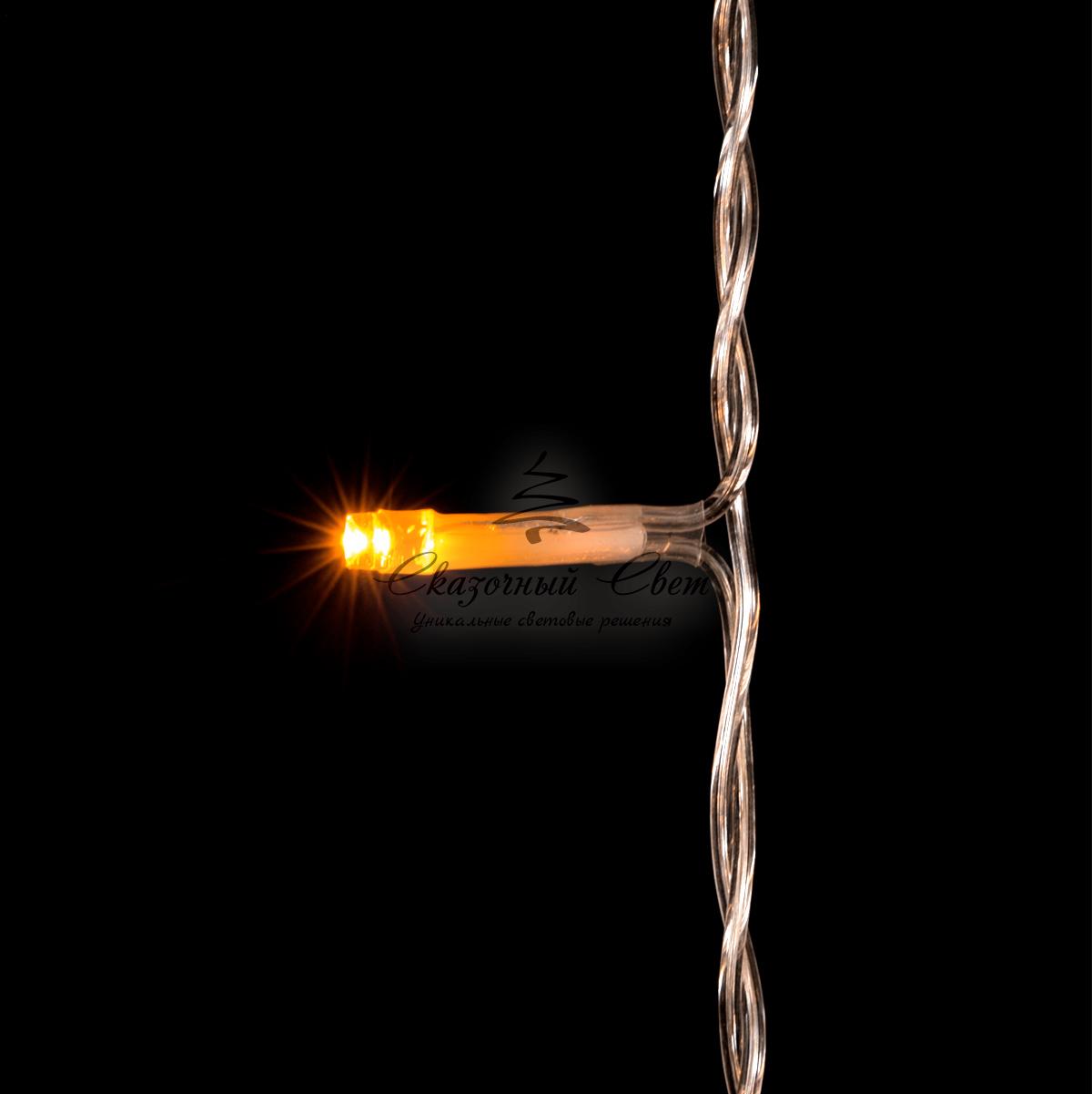 Гирлянда Занавес 2 x 3 м Желтый, 600 LED, Провод Прозрачный ПВХ, IP20 - Image 2