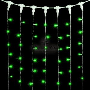 Гирлянда Занавес 1 x 6 м Зеленый, 600 LED, Провод Прозрачный ПВХ, IP54