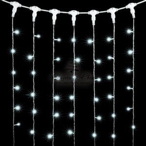 Гирлянда Занавес 1 x 6 м Белый с Мерцанием, 600 LED, Провод Прозрачный ПВХ, IP54