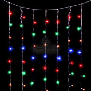 Гирлянда Занавес 3 x 2 м Разноцветный, 600 LED, Провод Прозрачный ПВХ, IP20