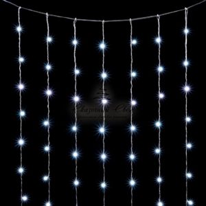 Гирлянда Занавес 3 x 2 м Белый, 600 LED, Провод Прозрачный ПВХ, IP20