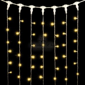 Гирлянда Занавес 2 x 3 м Тепло-Белый, 600 LED, Провод Прозрачный ПВХ, IP54