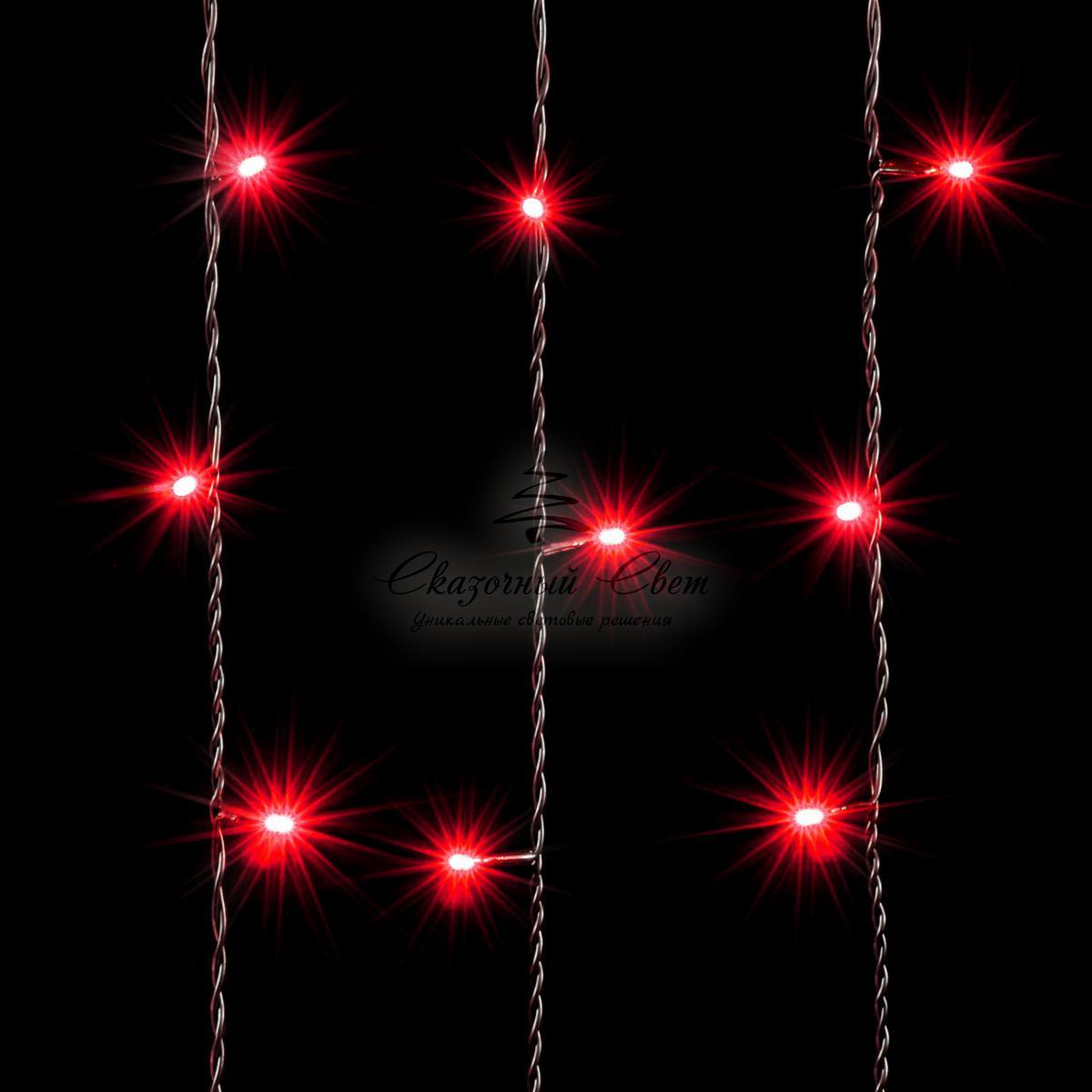 Гирлянда Занавес 2 x 3 м Красный, 600 LED, Провод Черный ПВХ, IP54 - Image 3