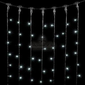 Гирлянда Занавес 2 x 3 м Белый, 600 LED, Провод Черный ПВХ, IP54