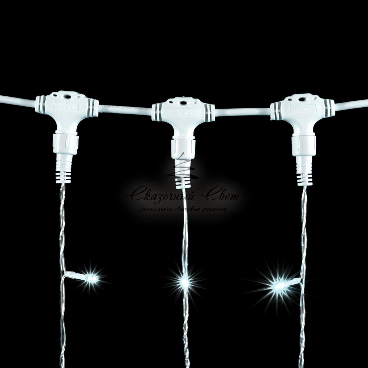 Гирлянда Занавес 1 x 9 м Белый, 900 LED, Провод Прозрачный ПВХ, IP54 - Image 4