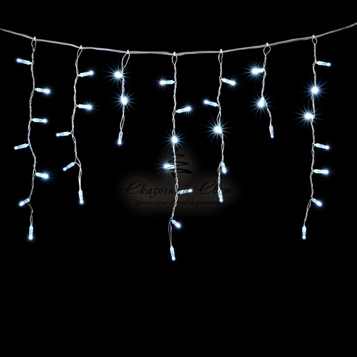 Гирлянда Бахрома с Колпачком 3,1 x 0,5 м Белая с Мерцанием Белого Диода, 120 LED, Провод Прозрачный ПВХ, IP65