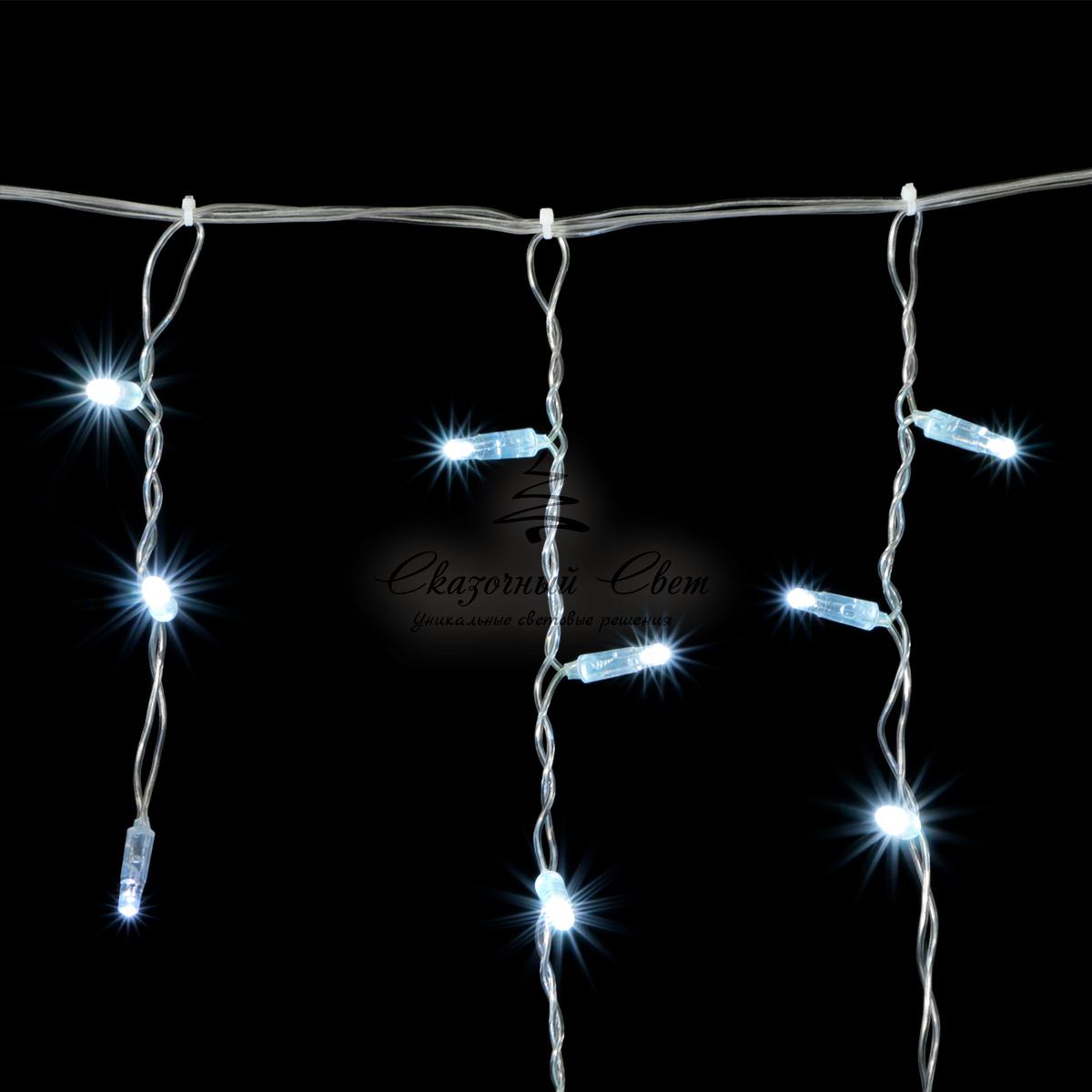 Гирлянда Бахрома с Колпачком 3,1 x 0,5 м Белая с Мерцанием Белого Диода, 120 LED, Провод Прозрачный ПВХ, IP65 - Image 3
