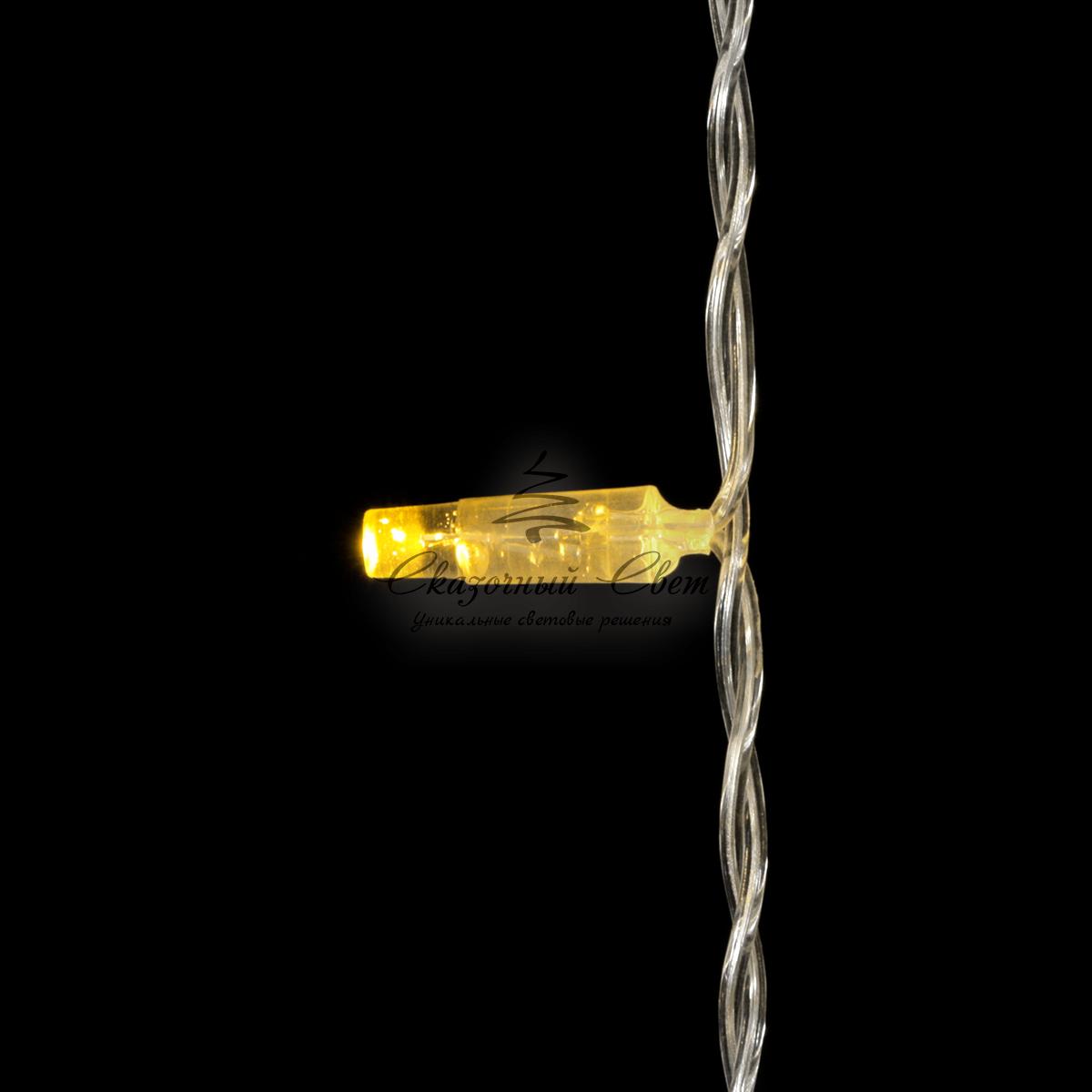 Гирлянда Бахрома с Колпачком 3,1 x 0,5 м Тепло-Белая с Мерцанием Белого Диода, 120 LED, Провод Прозрачный ПВХ, IP65 - Image 2