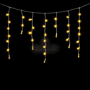 Гирлянда Бахрома с Колпачком 3,1 x 0,5 м Тепло-Белая, 120 LED, Провод Прозрачный ПВХ, IP65