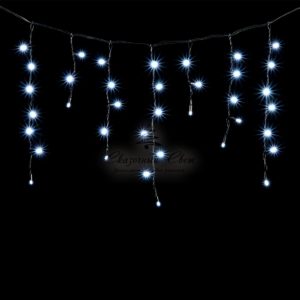 Гирлянда Бахрома с Колпачком 3,1 x 0,5 м Белая, 120 LED, Провод Черный ПВХ, IP65