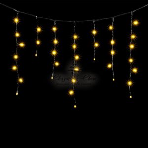 Гирлянда Бахрома с Колпачком 3,1 x 0,5 м Тепло-Белая, 120 LED, Провод Черный ПВХ, IP65