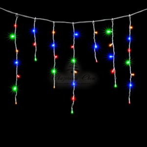 Гирлянда Бахрома 3,1 x 0,5 м Разноцветная, 150 LED, Провод Прозрачный ПВХ, IP54