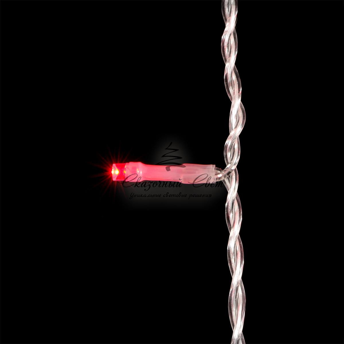 Гирлянда Бахрома 3,1 x 0,5 м Красная, 150 LED, Провод Прозрачный ПВХ, IP54 - Image 2