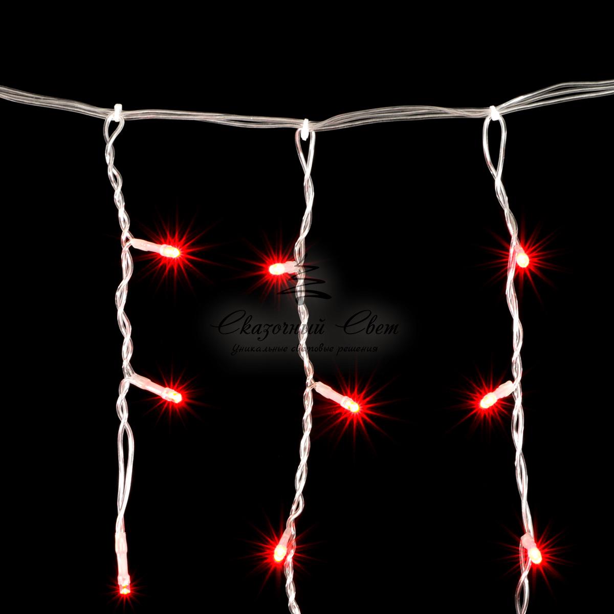 Гирлянда Бахрома 3,1 x 0,5 м Красная, 150 LED, Провод Прозрачный ПВХ, IP54 - Image 3