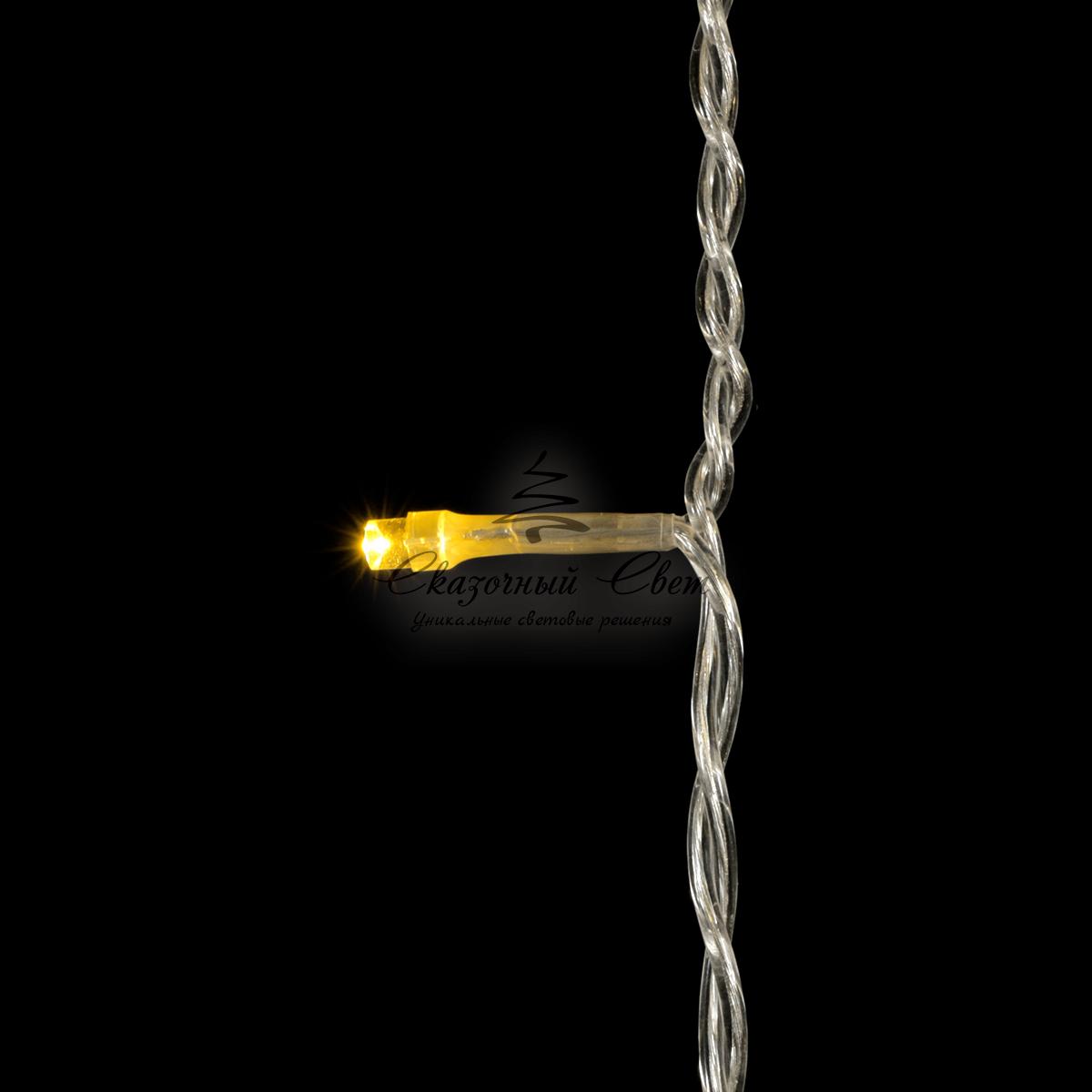 Гирлянда Бахрома 3,1 x 0,5 м Тепло-Белая, 150 LED, Провод Прозрачный ПВХ, IP54 - Image 2