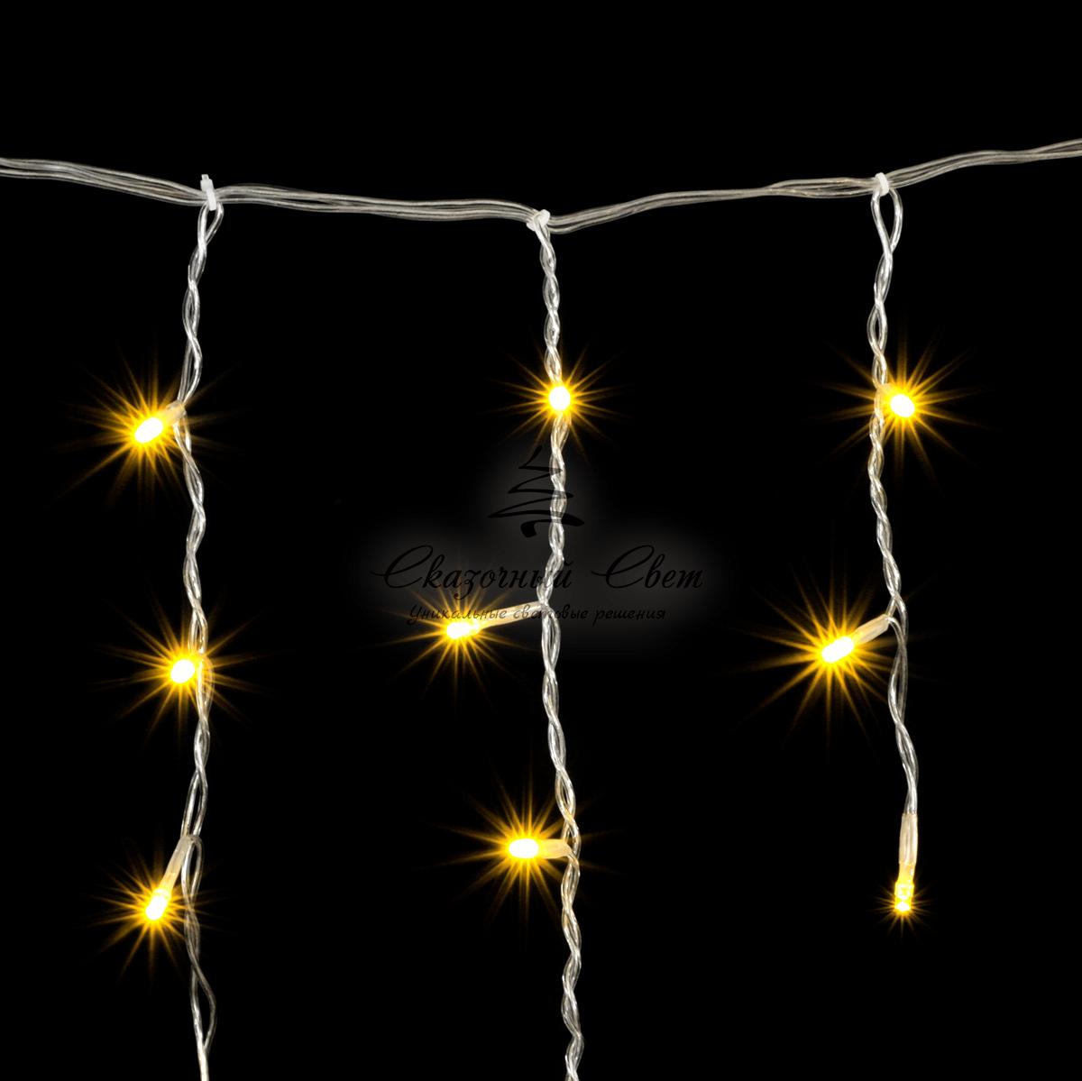 Гирлянда Бахрома 3,1 x 0,5 м Тепло-Белая, 150 LED, Провод Прозрачный ПВХ, IP54 - Image 3