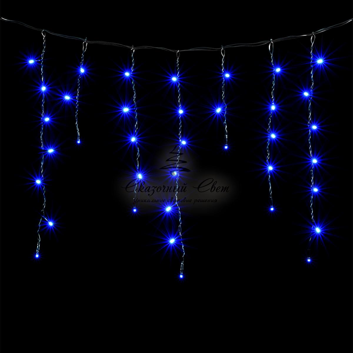 Гирлянда Бахрома 3,1 x 0,5 м Синяя, 150 LED, Провод Черный ПВХ, IP54