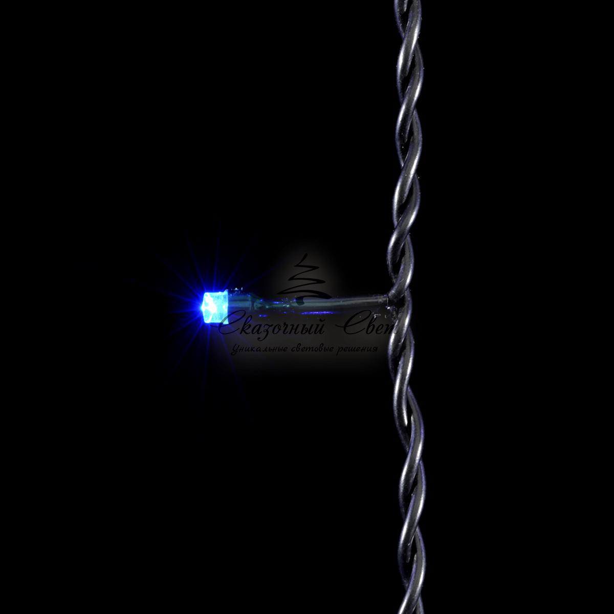 Гирлянда Бахрома 3,1 x 0,5 м Синяя, 150 LED, Провод Черный ПВХ, IP54 - Image 2