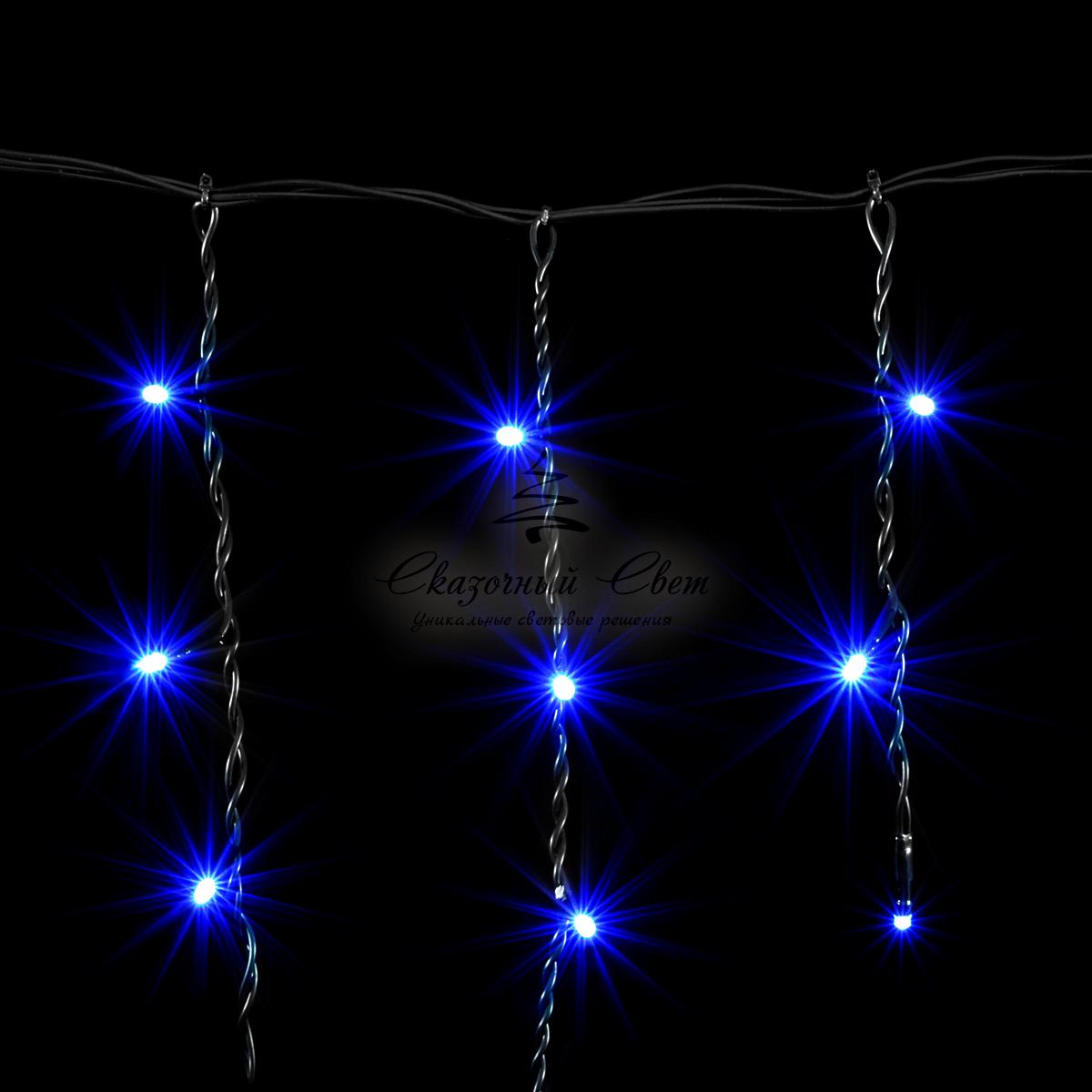 Гирлянда Бахрома 3,1 x 0,5 м Синяя, 150 LED, Провод Черный ПВХ, IP54 - Image 3
