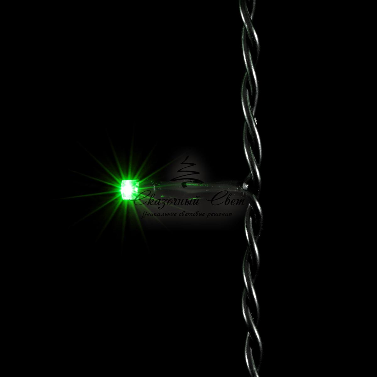 Гирлянда Бахрома 3,1 x 0,5 м Зеленая, 150 LED, Провод Черный ПВХ, IP54 - Image 2