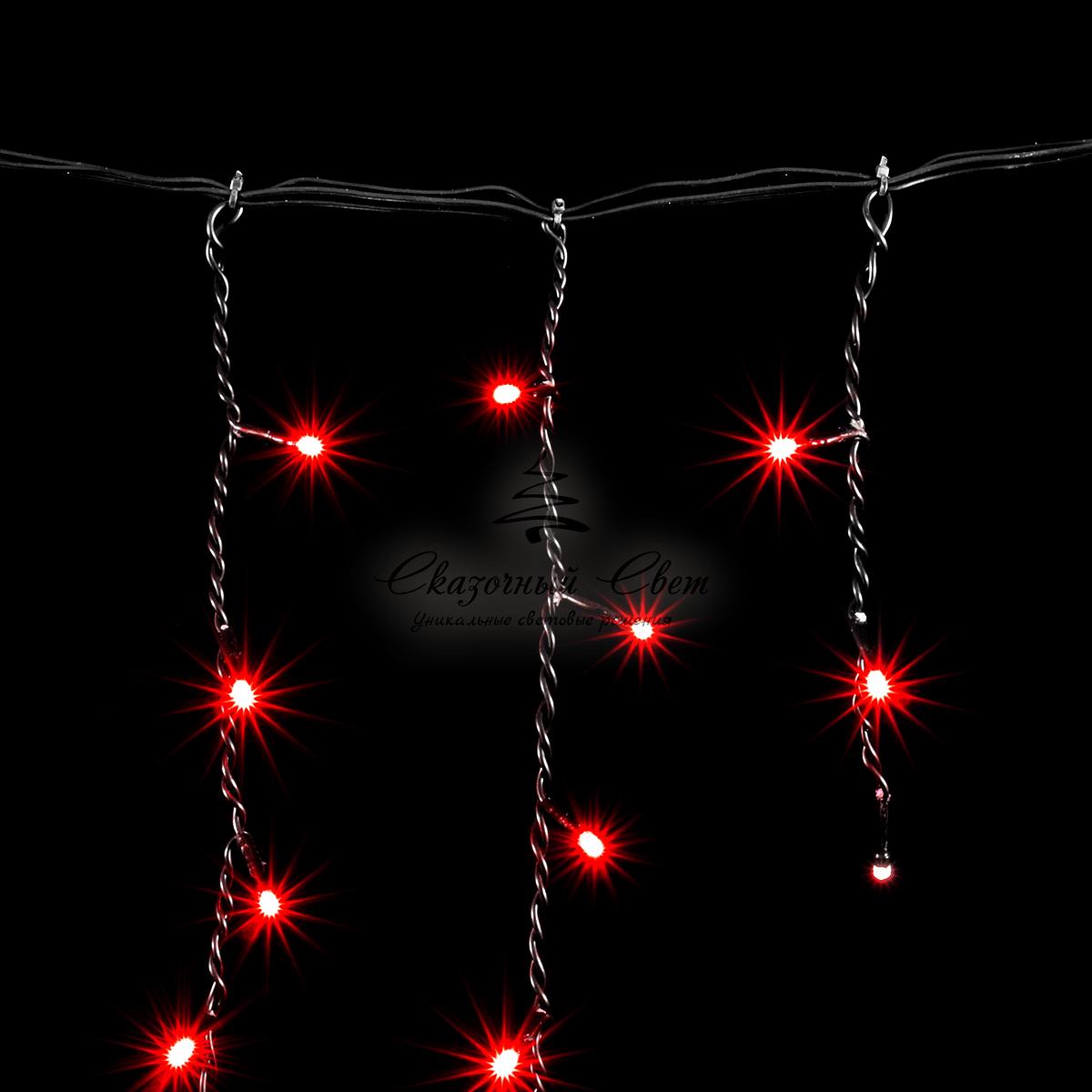 Гирлянда Бахрома 3,1 x 0,5 м Красная, 150 LED, Провод Черный ПВХ, IP54 - Image 3