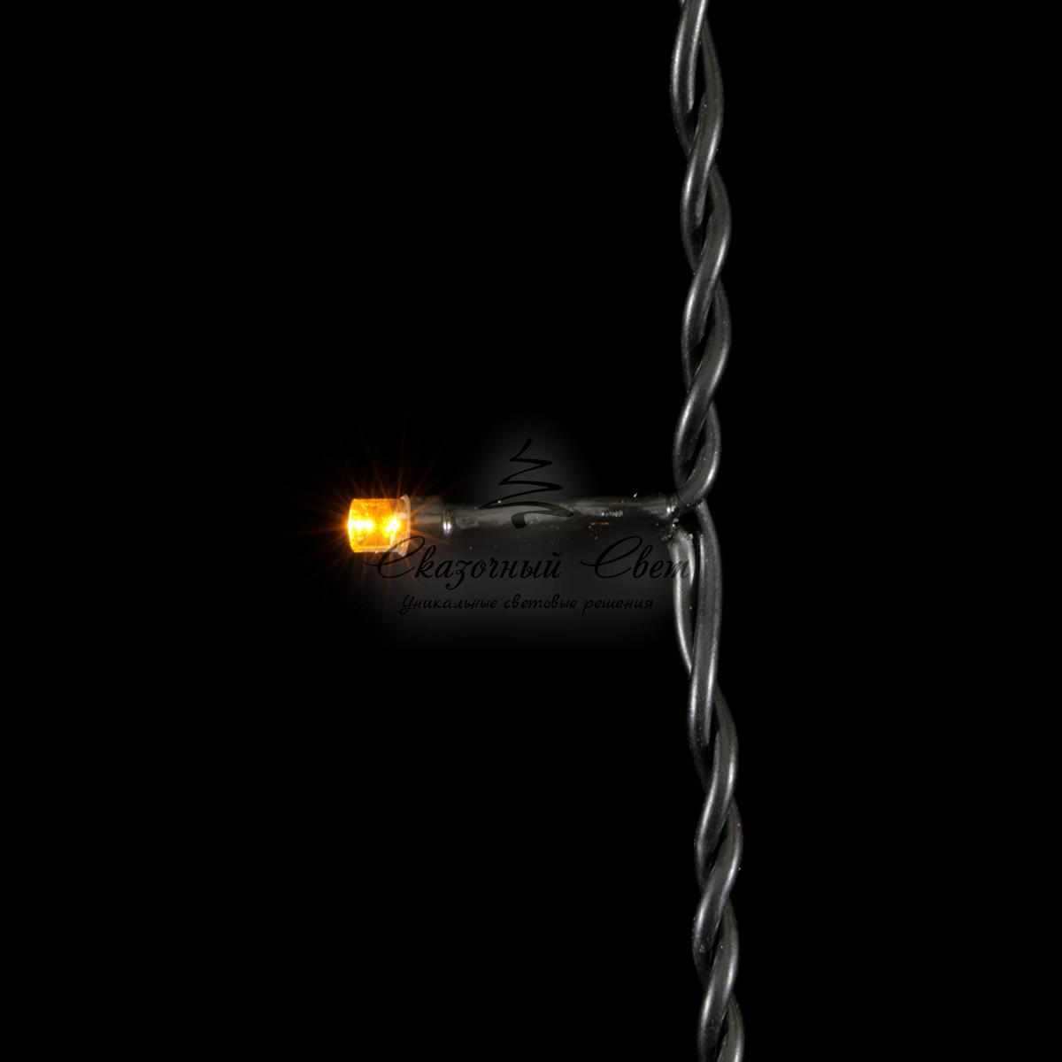 Гирлянда Бахрома 3,1 x 0,5 м Желтая, 150 LED, Провод Черный ПВХ, IP54 - Image 2