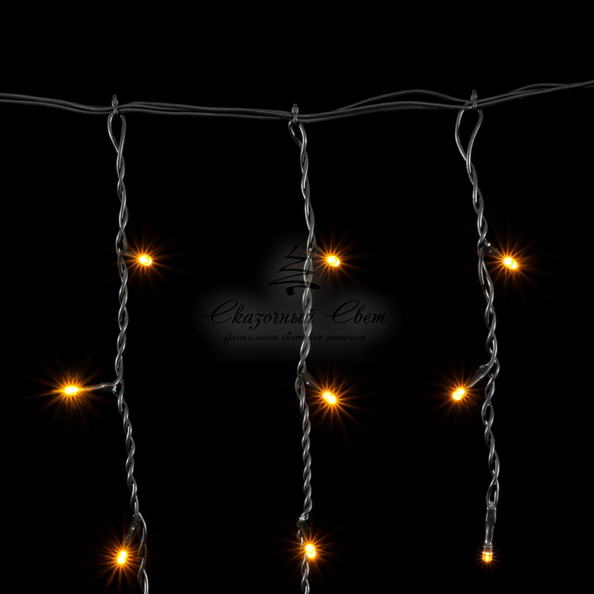 Гирлянда Бахрома 3,1 x 0,5 м Желтая, 150 LED, Провод Черный ПВХ, IP54 - Image 3