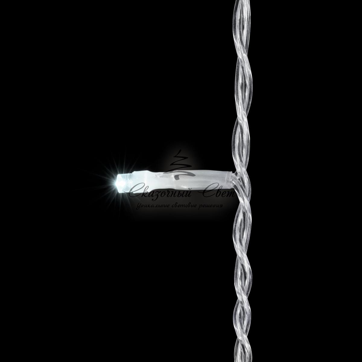 Гирлянда Бахрома 3,1 x 0,5 м Белая с Мерцанием Белого Диода, 150 LED, Провод Прозрачный ПВХ, IP54 - Image 2