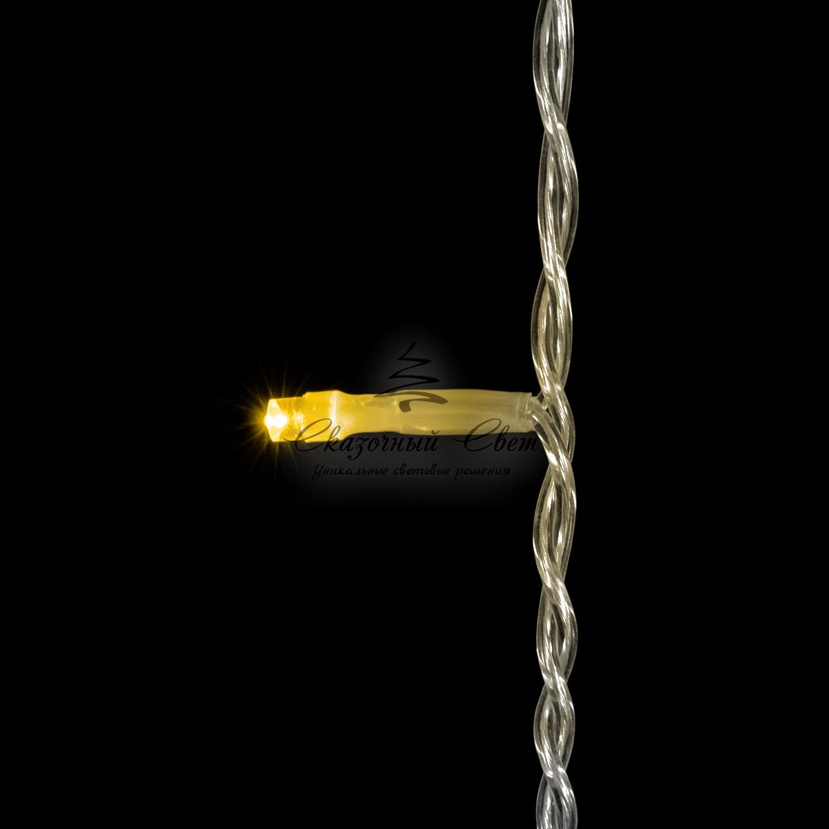 Гирлянда Бахрома 3,1 x 0,5 м Тепло-Белая с Мерцанием Белого Диода, 150 LED, Провод Прозрачный ПВХ, IP54 - Image 2