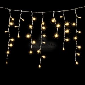 Гирлянда Бахрома 3,1 x 0,5 м Тепло-Белая 24В, 160 LED, Провод Прозрачный ПВХ, IP54