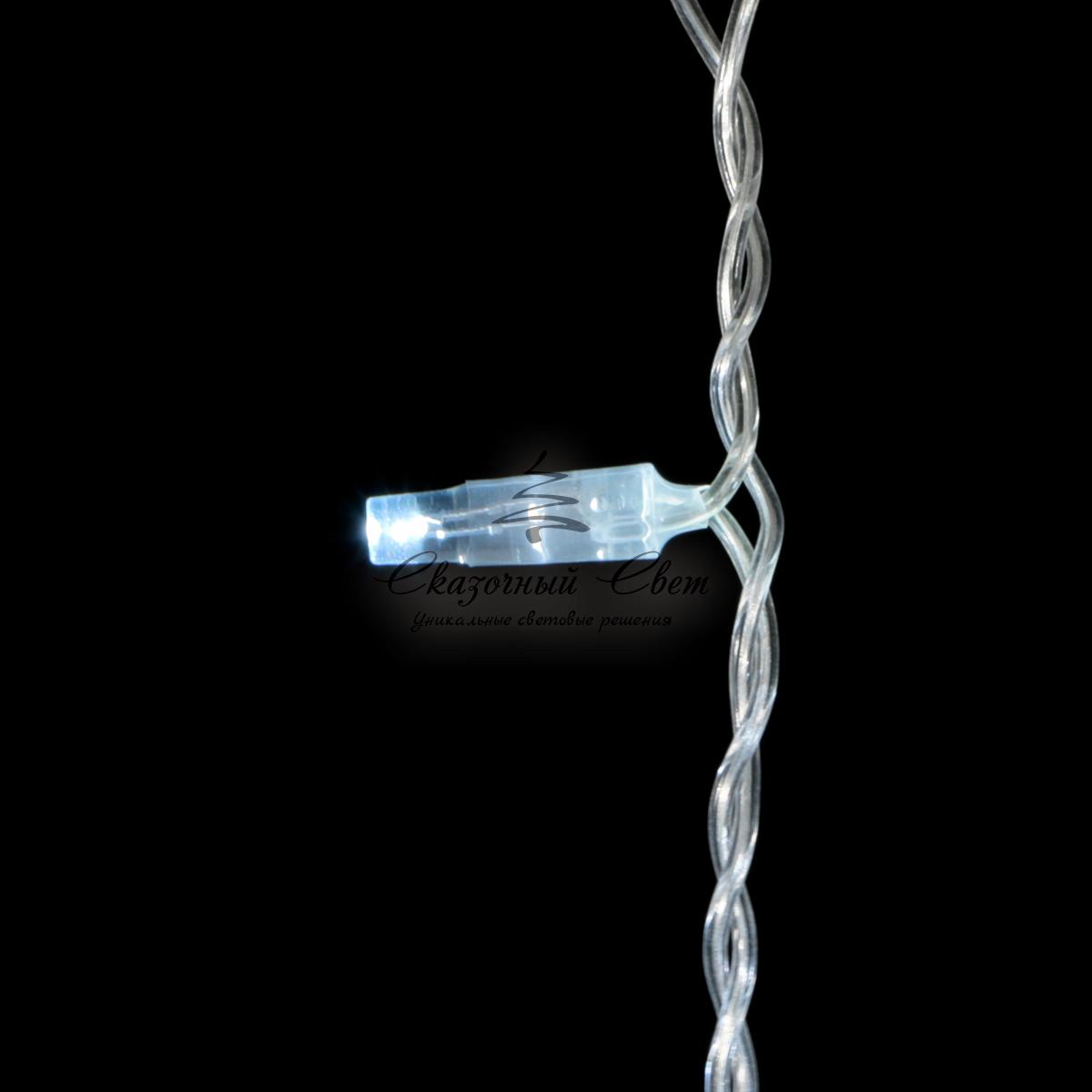 Гирлянда Бахрома с Колпачком 4,9 x 0,5 м Разноцветная с Мерцанием Белого Диода, 200 LED, Провод Прозрачный ПВХ, IP65 - Image 2