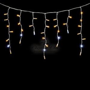 Гирлянда Бахрома с Колпачком 4,9 x 0,5 м Желтая с Мерцанием Белого Диода, 200 LED, Провод Прозрачный ПВХ, IP65