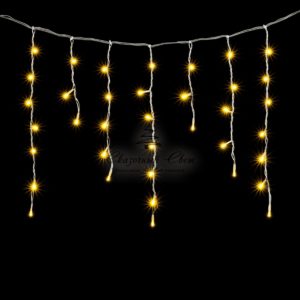 Гирлянда Бахрома 4,9 x 0,5 м Тепло-Белая, 240 LED, Провод Прозрачный ПВХ, IP54