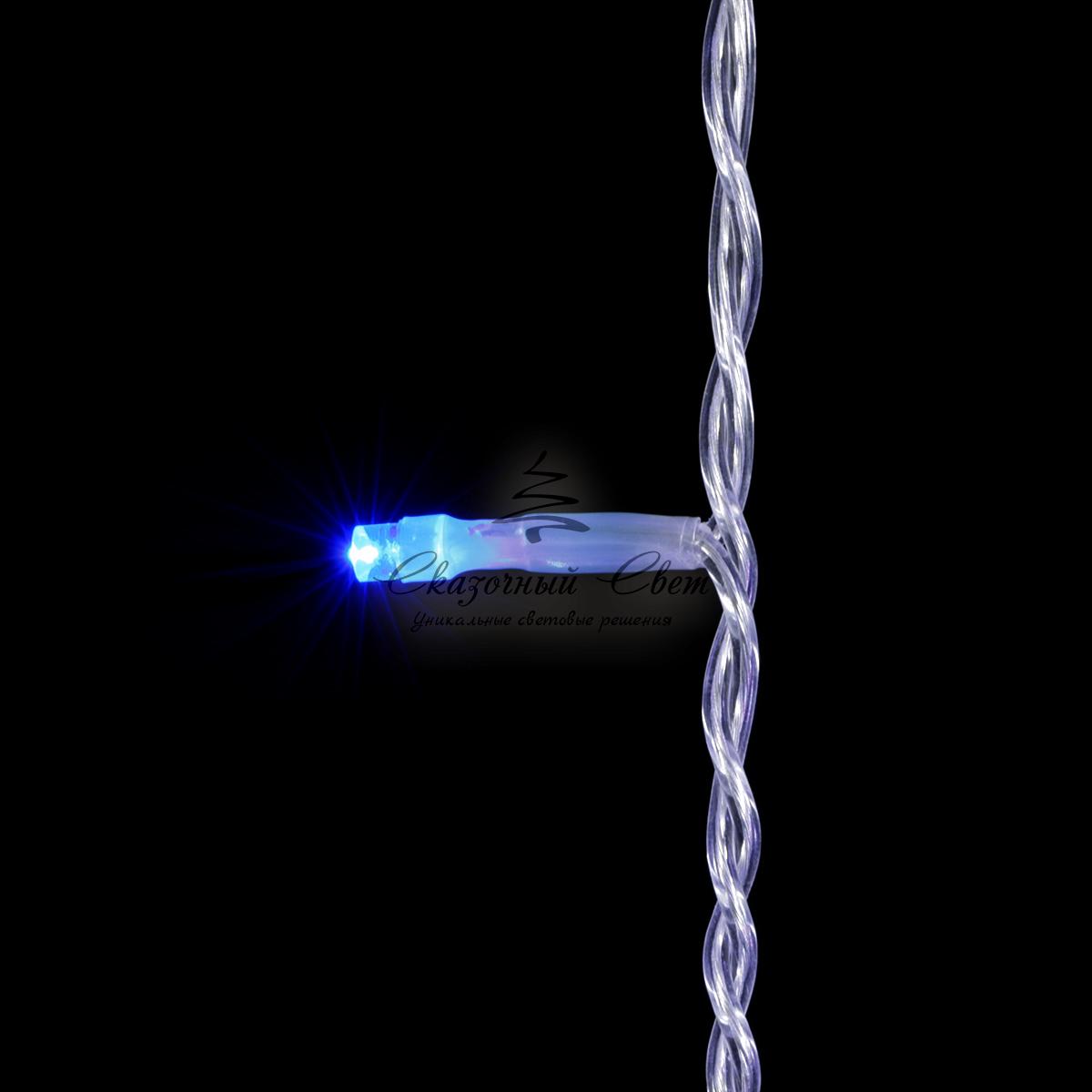 Гирлянда Бахрома 4,9 x 0,5 м Разноцветная с Мерцанием Белого Диода, 240 LED, Провод Прозрачный ПВХ, IP54 - Image 2