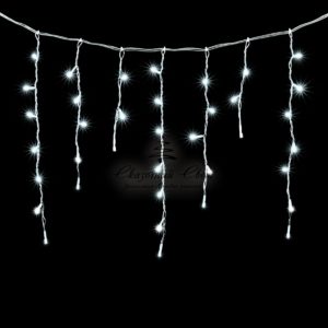 Гирлянда Бахрома 4,9 x 0,5 м Белая с Мерцанием Белого Диода, 240 LED, Провод Прозрачный ПВХ, IP54